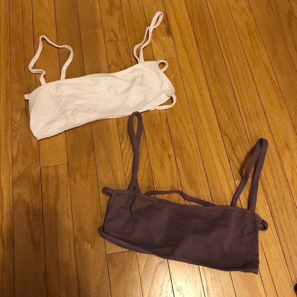 Two Free People square neck strappy bandeaus